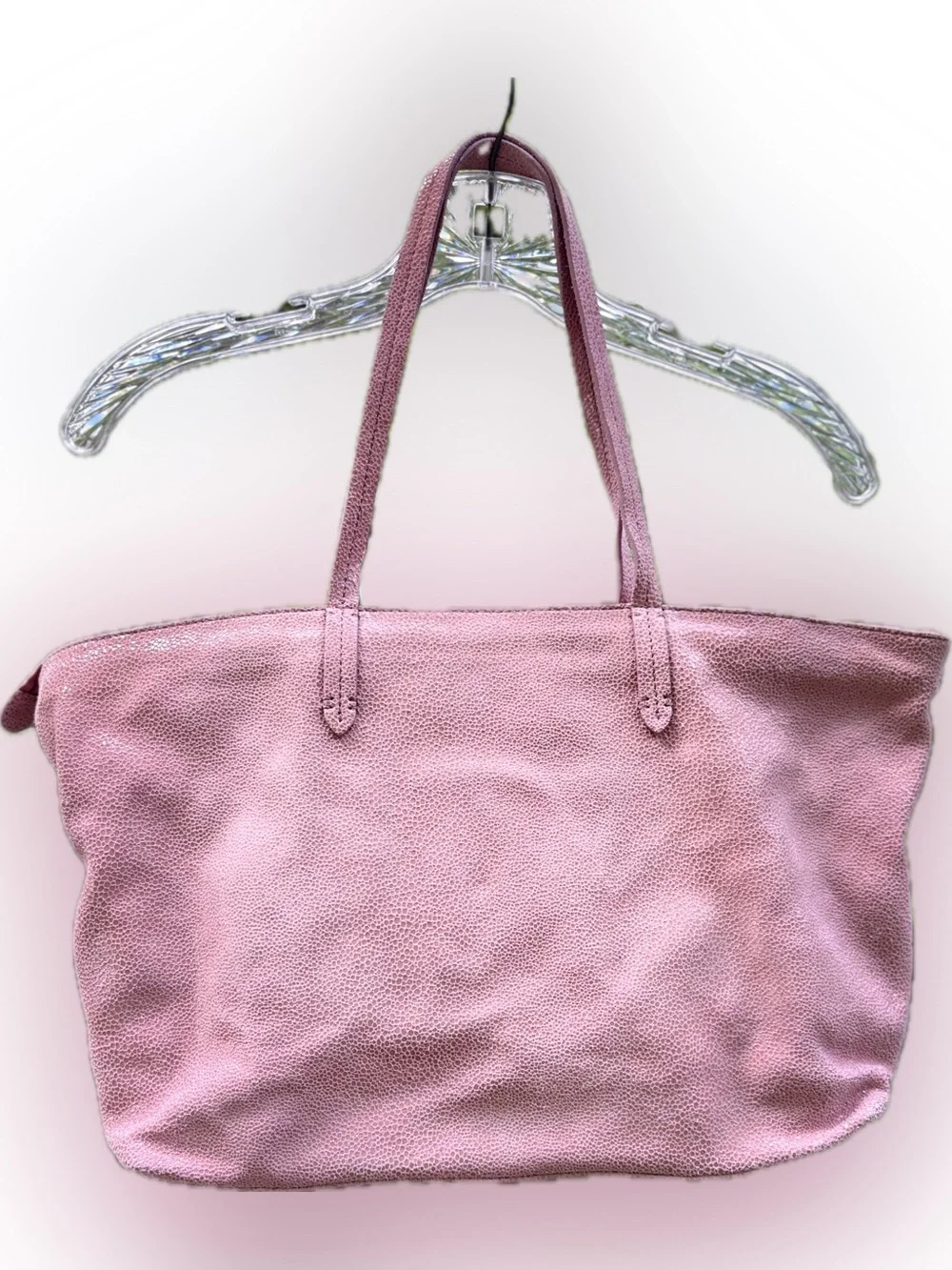 Brooks Brothers Pink Pebbled Leather Tote